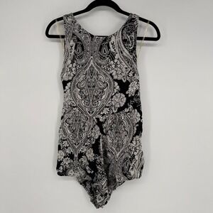 BILLABONG BLACK AND WHITE PAISLEY PRINT ROMPER NWT SMALL RAYON BEACHY VACATION